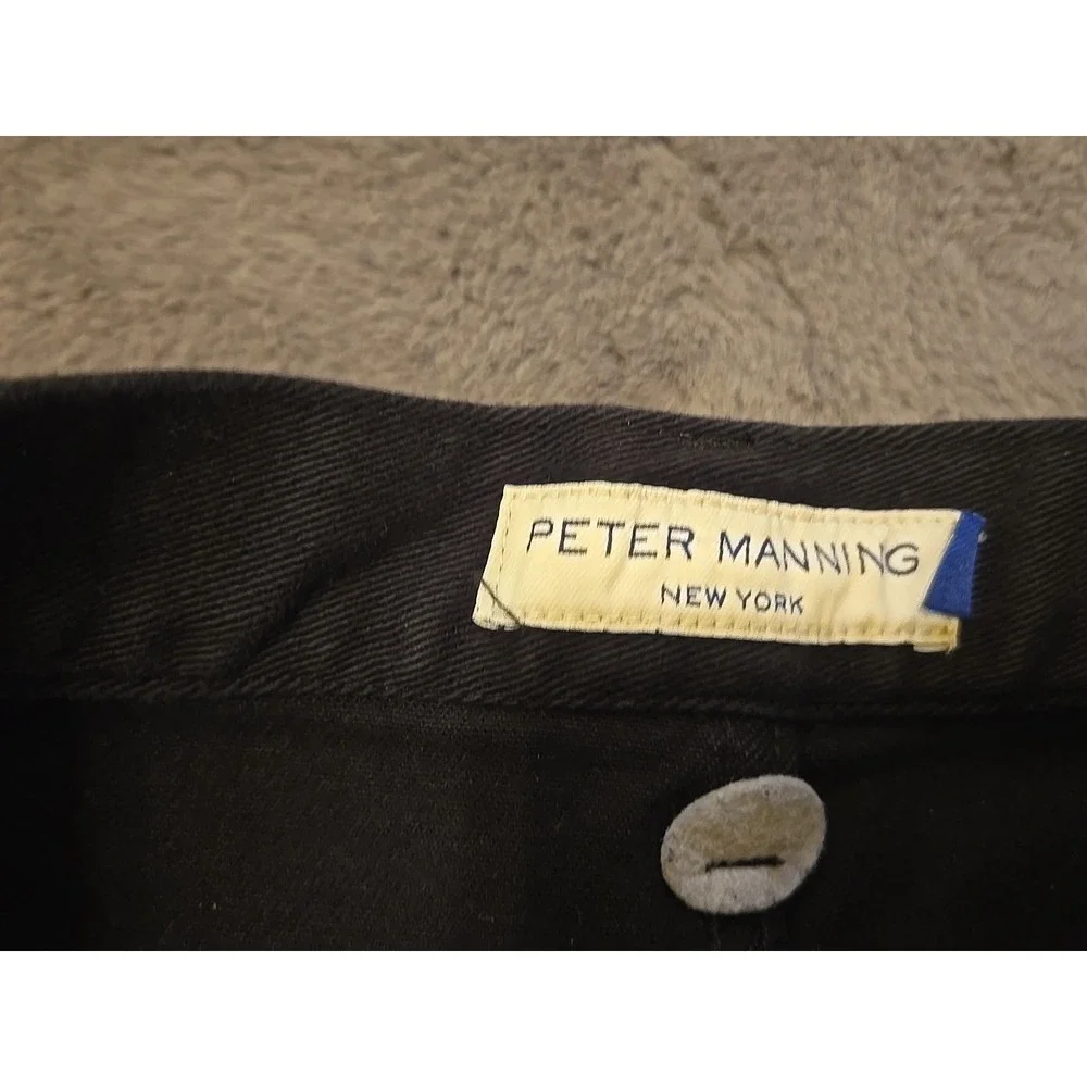 PETER MANNING NYC PMNYC Men's 35x29 Black Travel Jeans Tapered Stretch Denim